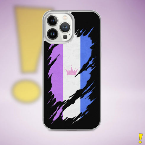 Drag Pride Flag Ripped Reveal Clear Case for iPhone®